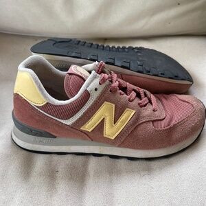 New Balance Athletic Shoes in Maroon and Yellow